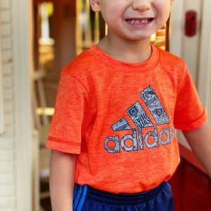 Adidas 2T Short Sleeve Logo T-Shirt (Orange)